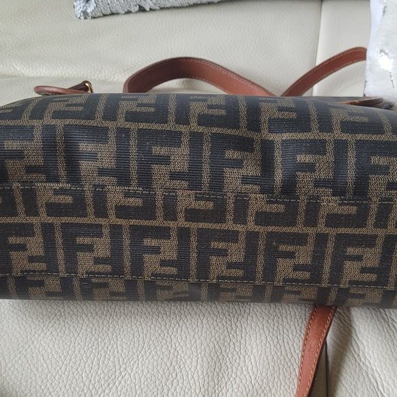 RARE FENDI FF MONOGRAM~ 2 WAY WITH CROSSBODY STRAP - Picture 12 of 16